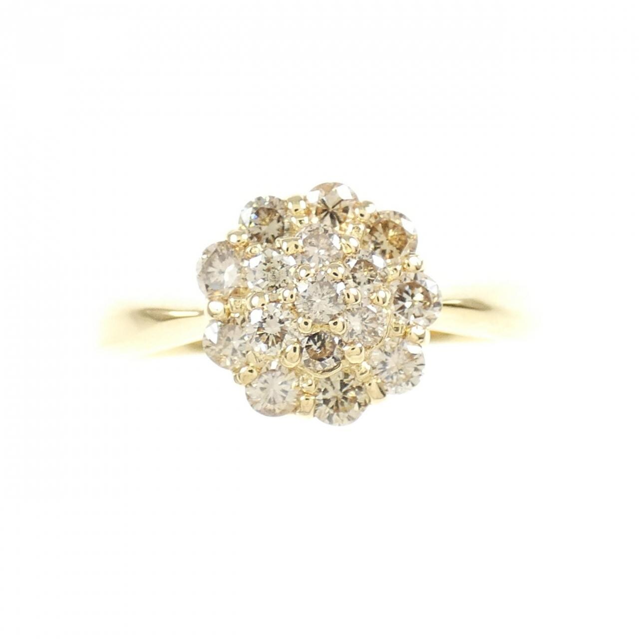 K18YGフラワー  ダイヤモンド リング 0.50CT