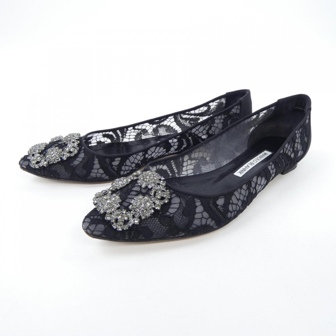 マノロブラニク MANOLO BLAHNIK HANGISIFLAT LACE ハンギシフラット レース フラットシューズ