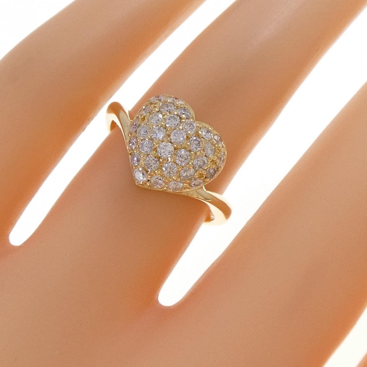 K18YG ハート ダイヤモンド リング 0.60CT