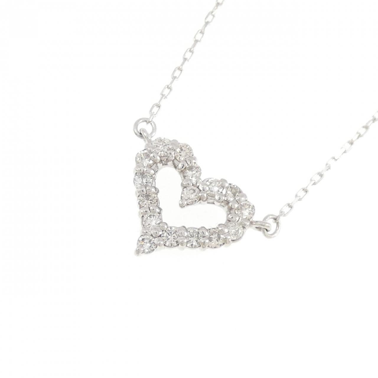 PT900/PT850 ハート ダイヤモンド ネックレス 0.30CT
