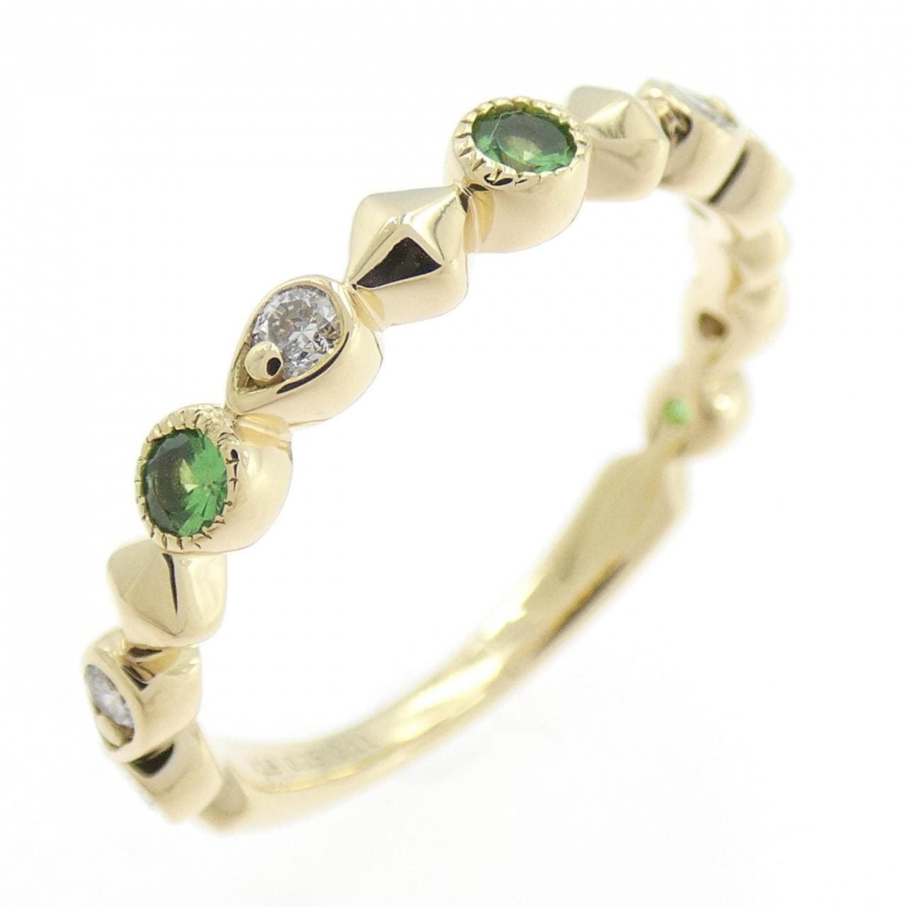 K18YG グリーンガーネット リング 0.25CT