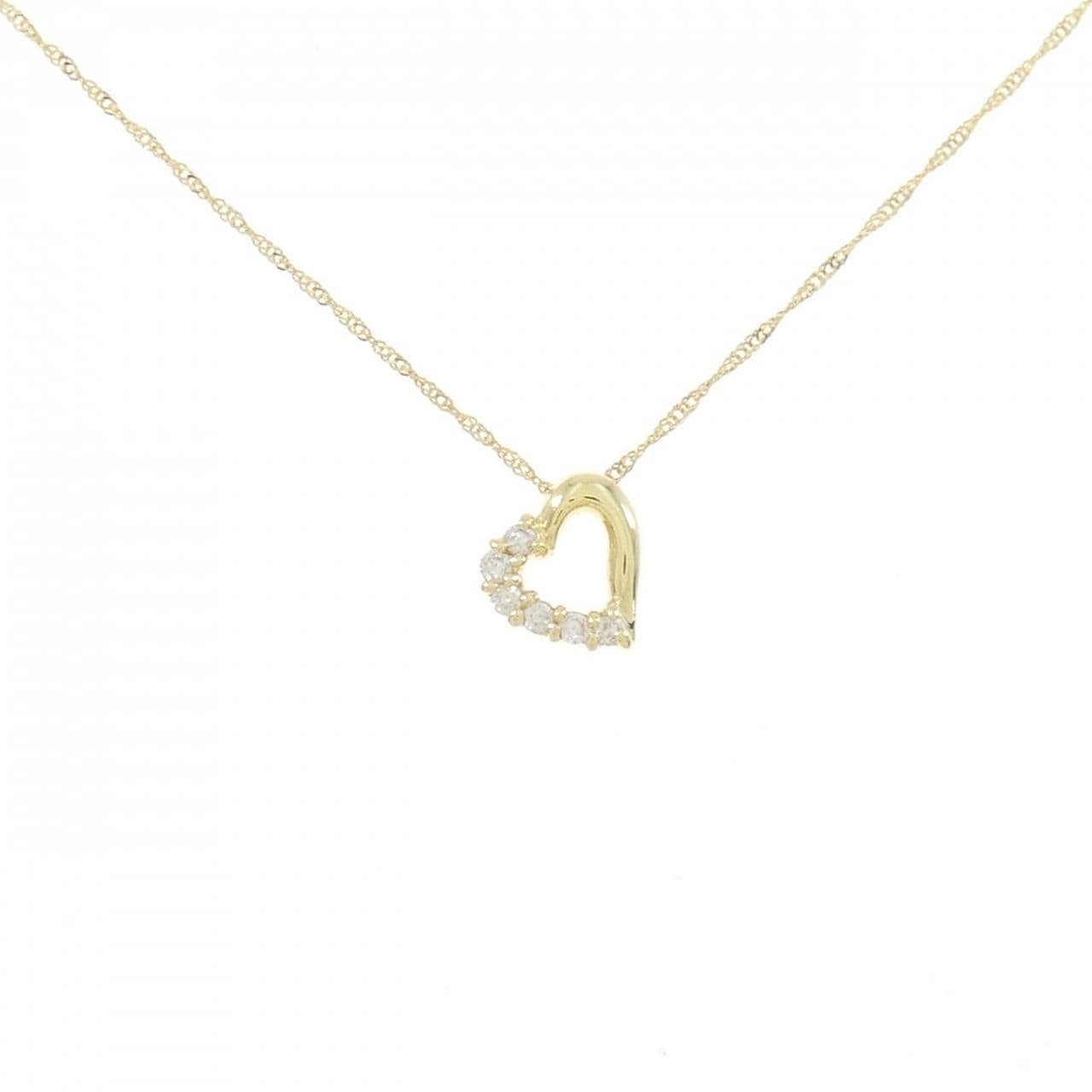 K18YG ハート ダイヤモンド ネックレス 0.09CT