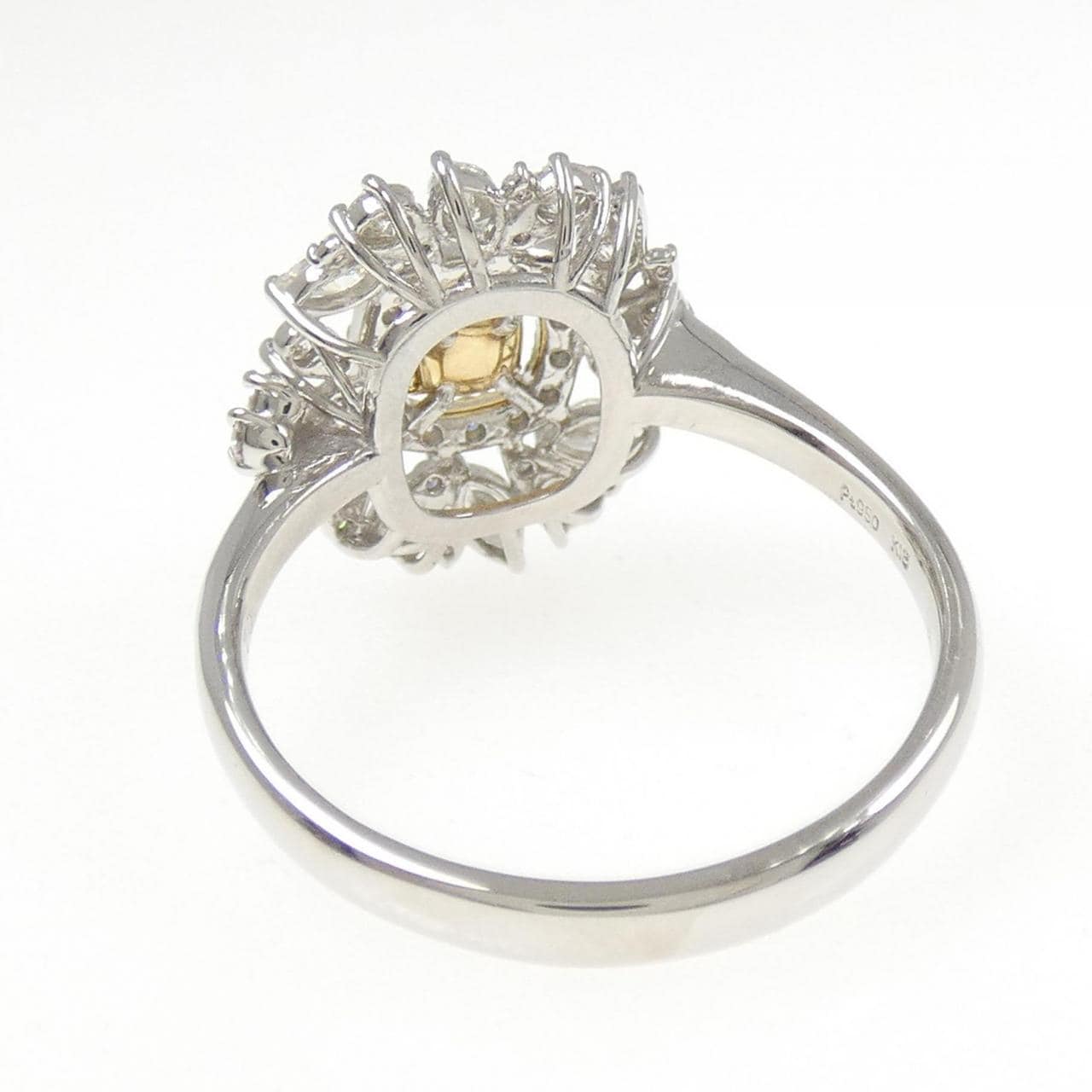 PT950/K18WG ダイヤモンド リング 0.313CT FY VS1 ファンシーカット