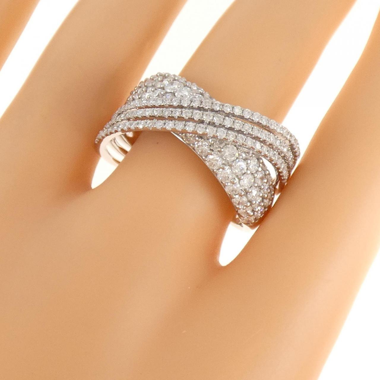 18KWG パヴェ ダイヤモンド リング 2.57CT