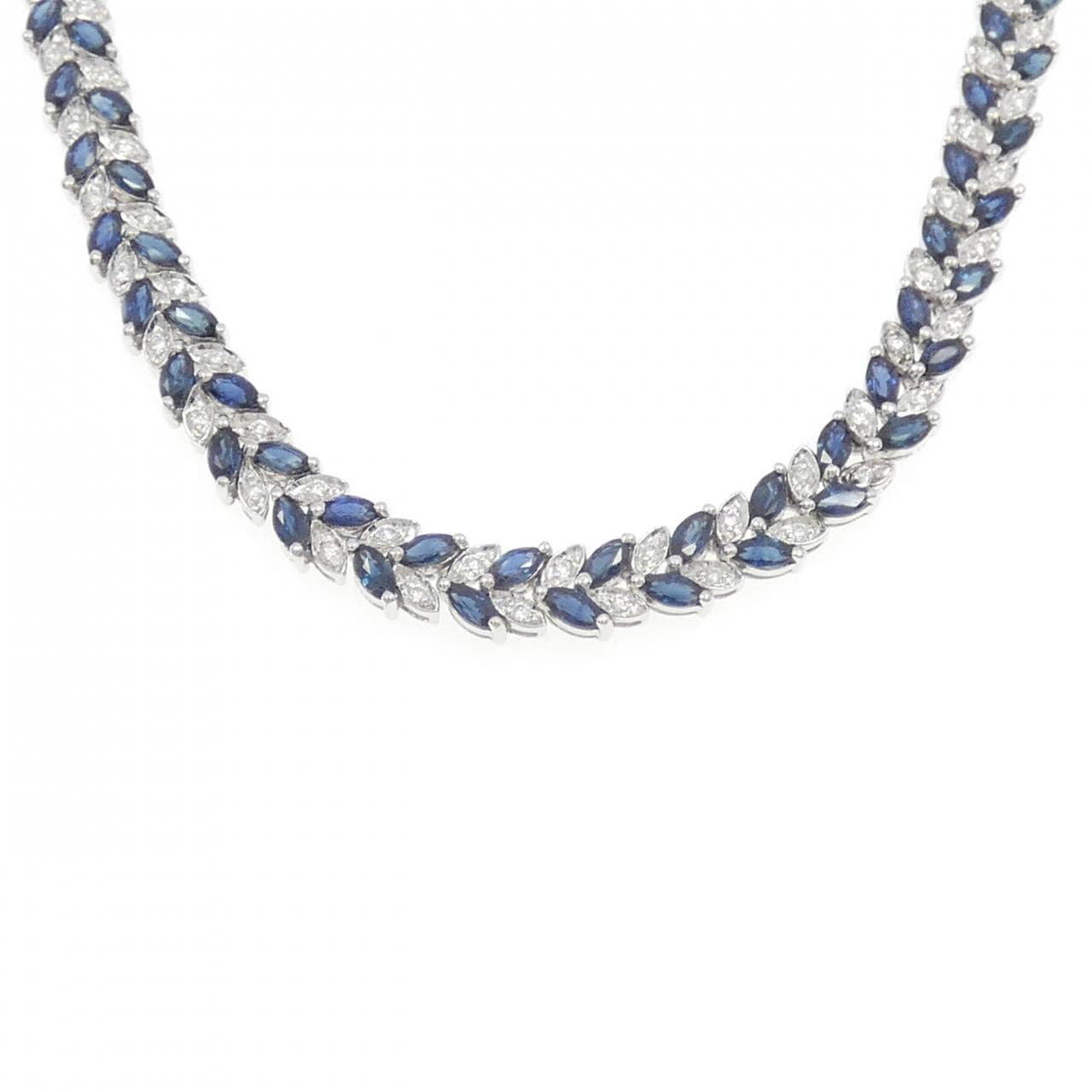 750WG サファイヤ ネックレス 16.96CT