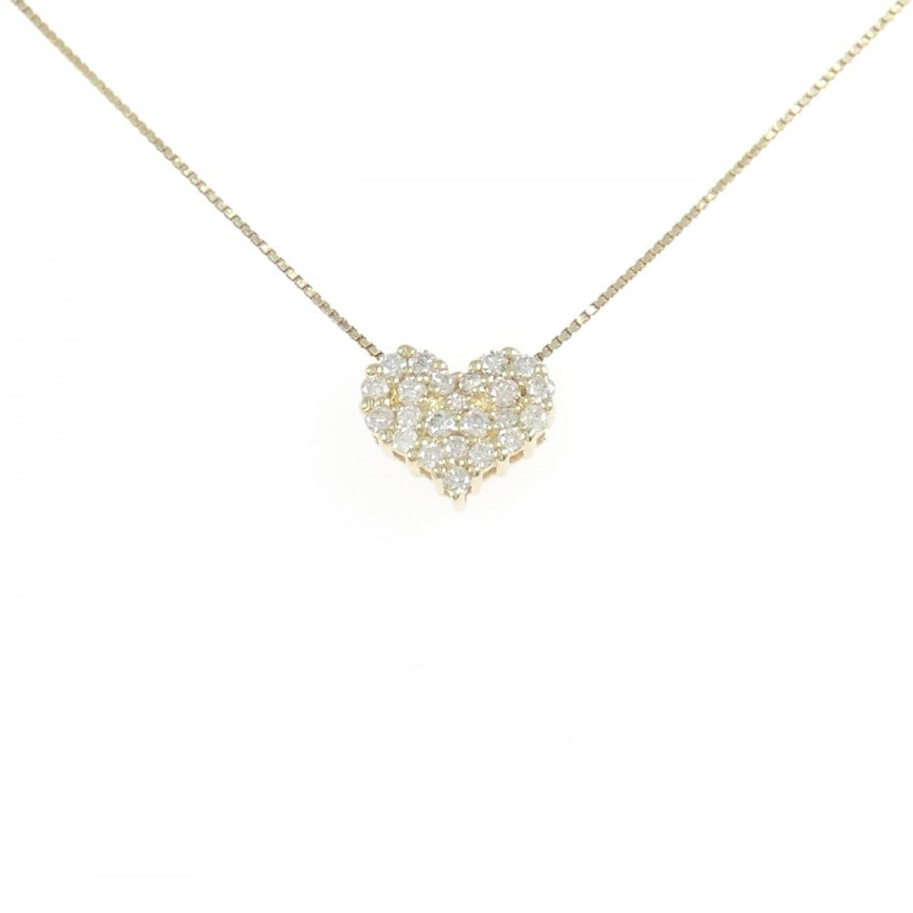 K10YG ハート ダイヤモンド ネックレス 0.28CT