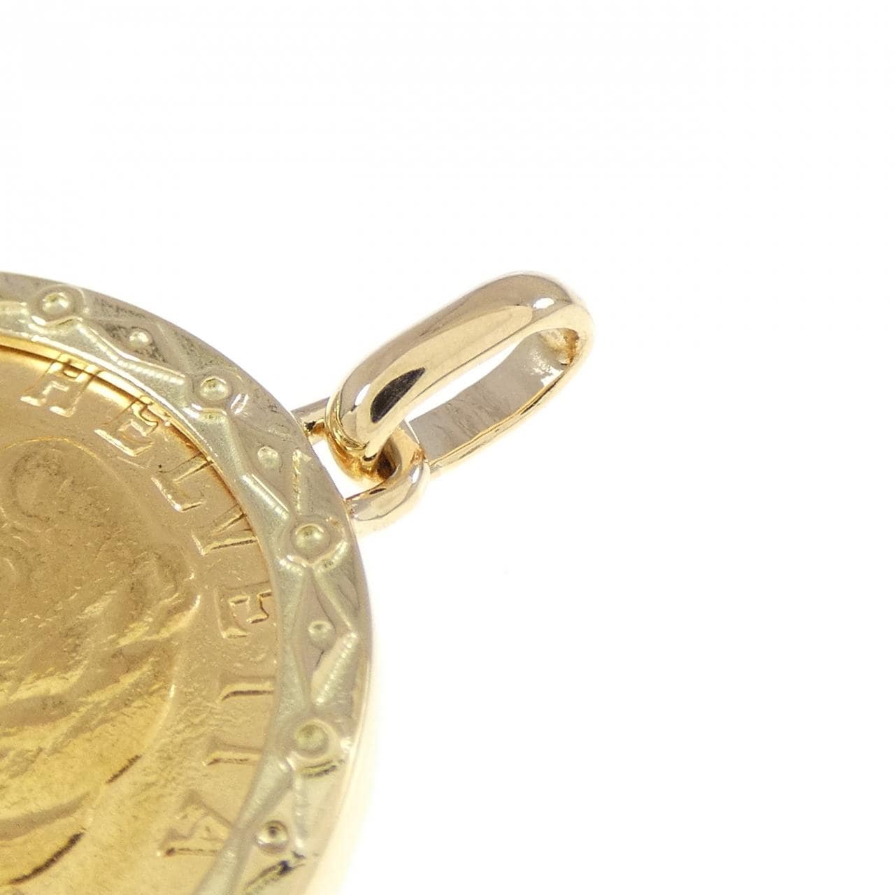 K18YG(枠) コイン ペンダント