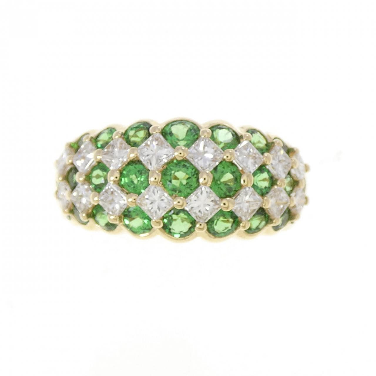 K18YG グリーンガーネット リング 2.17CT