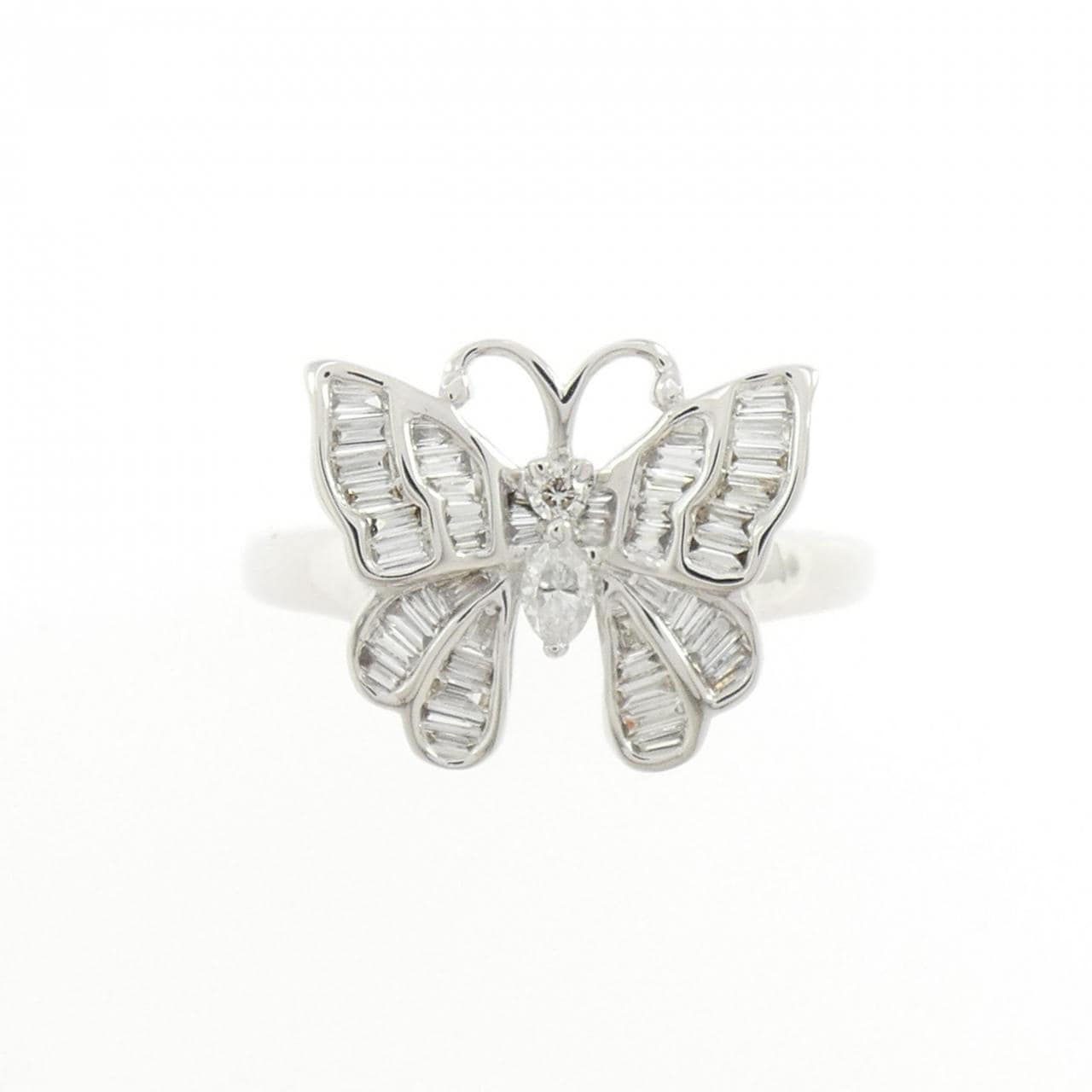K18WG バタフライ ダイヤモンド リング 0.36CT