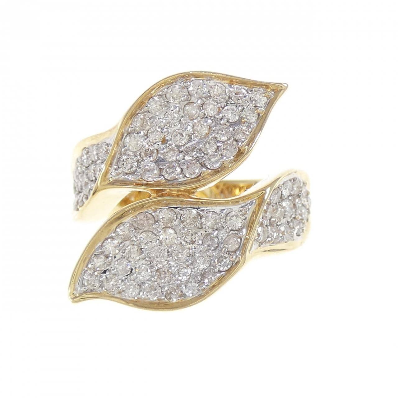 750YG/750WG Pave Diamond Ring 1.00CT