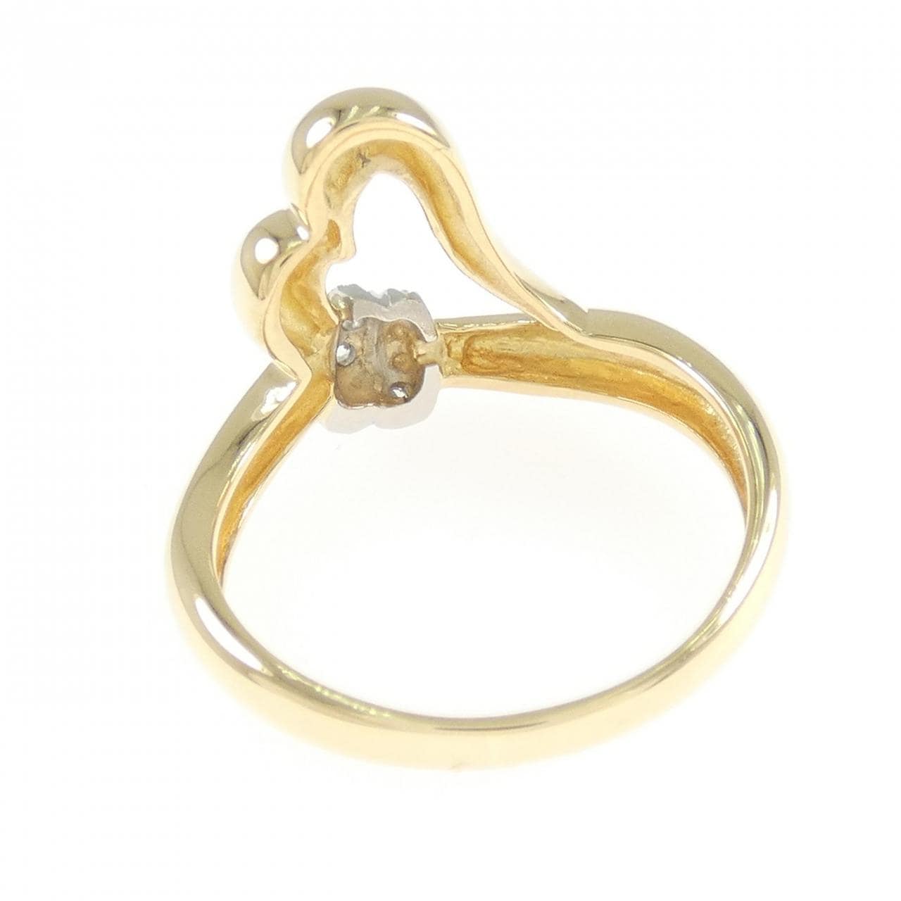 K18YG/PT900 ハート ダイヤモンド リング 0.03CT