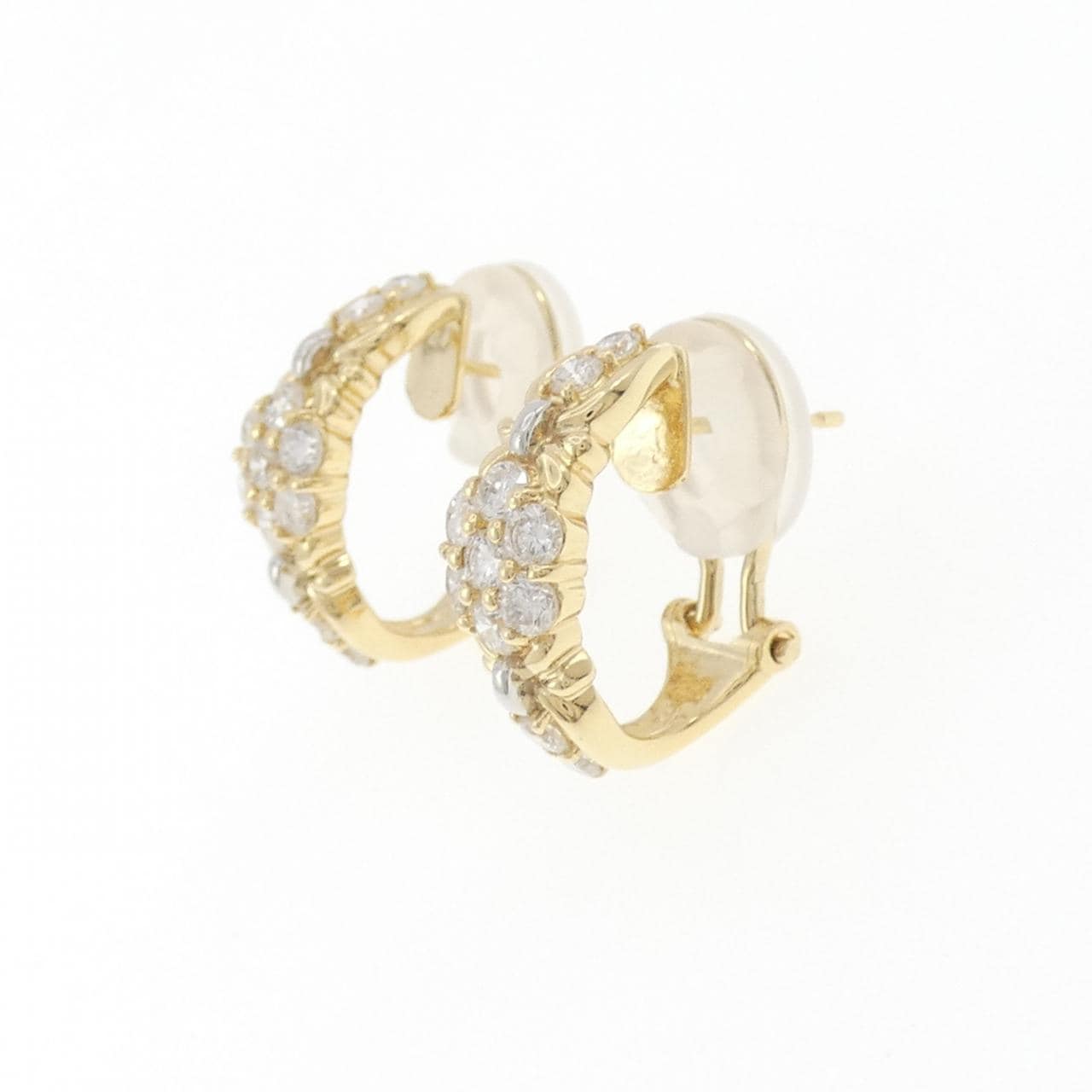 K18YG/PT900 ダイヤモンド ピアス 1.00CT