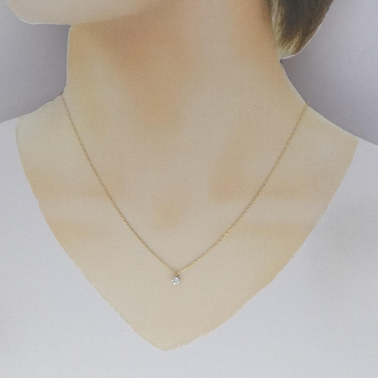 K18YG ソリティア ダイヤモンド ネックレス 0.205CT