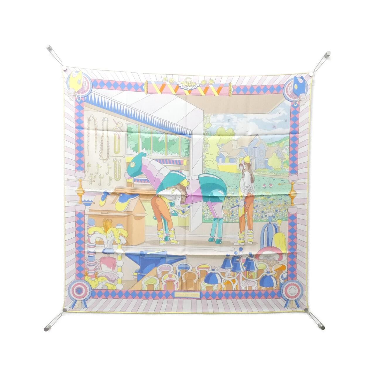 【未使用品】エルメス PONI PIT STOP カレ ダブル フェイス 904207S スカーフ