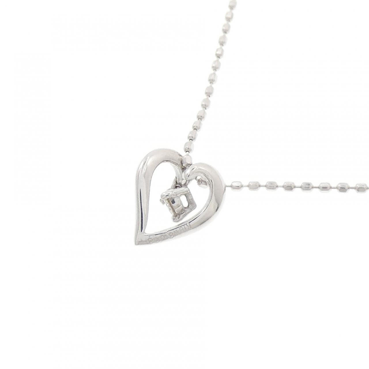 K18WG ハート ダイヤモンド ネックレス 0.03CT
