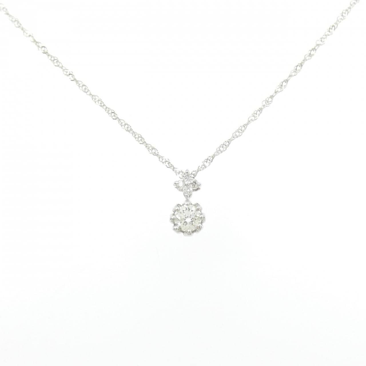 K18WG ダイヤモンド ネックレス 0.17CT