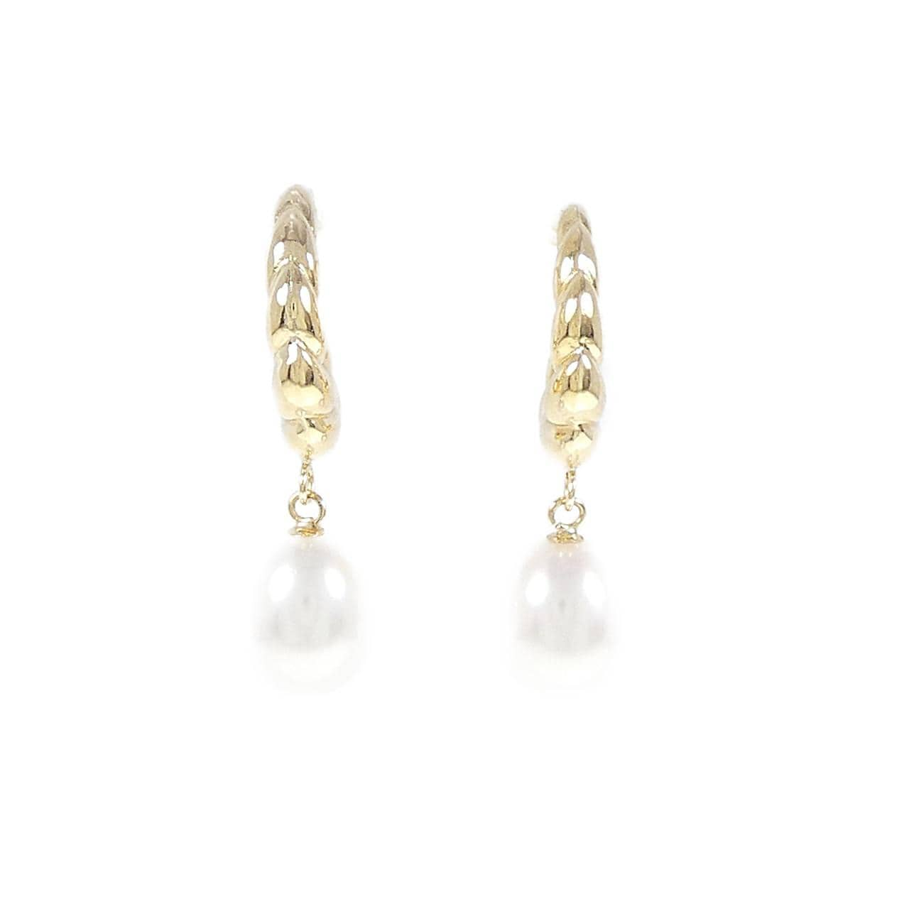 K18YG freshwater pearl earrings