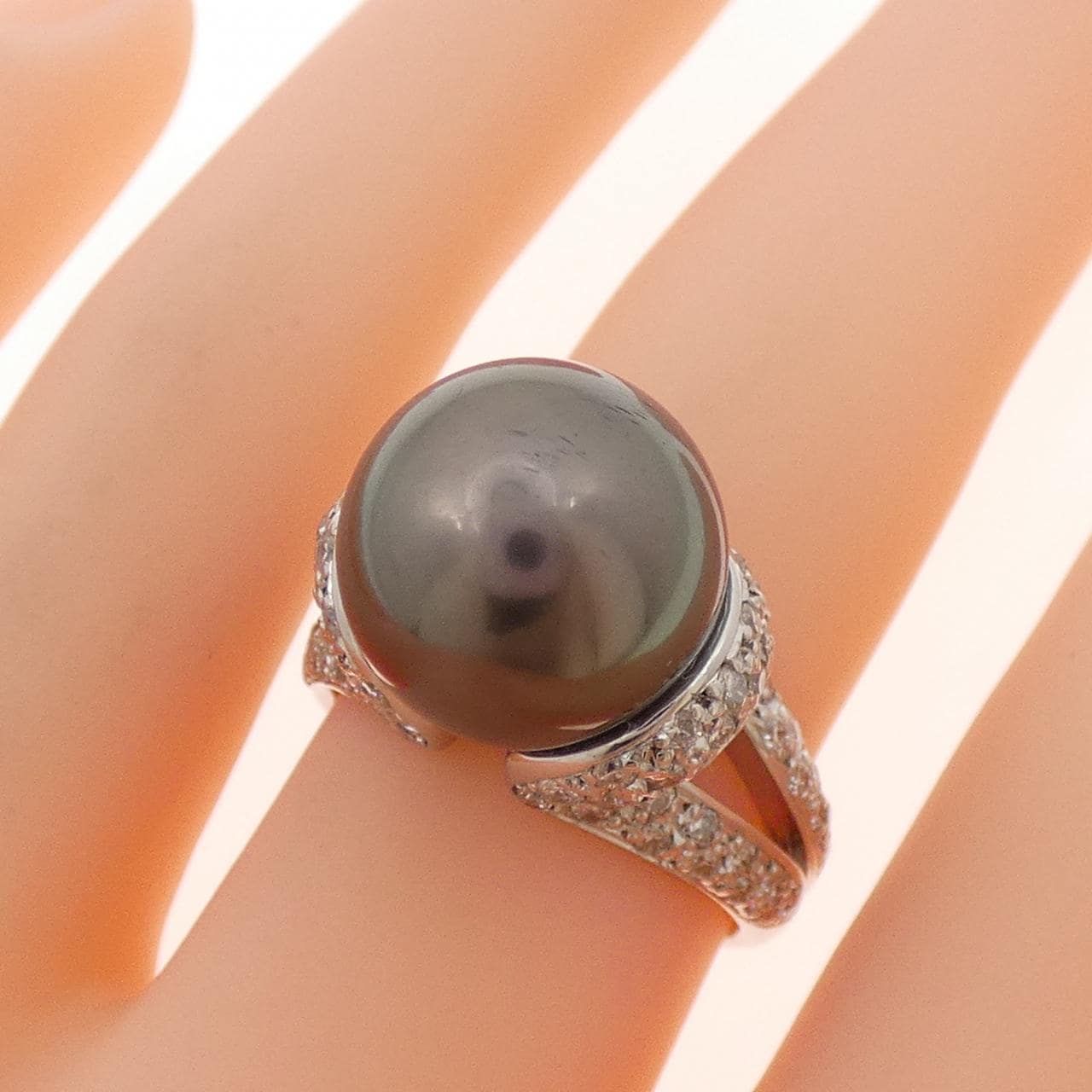 PT900 黒蝶パール リング 12.3mm