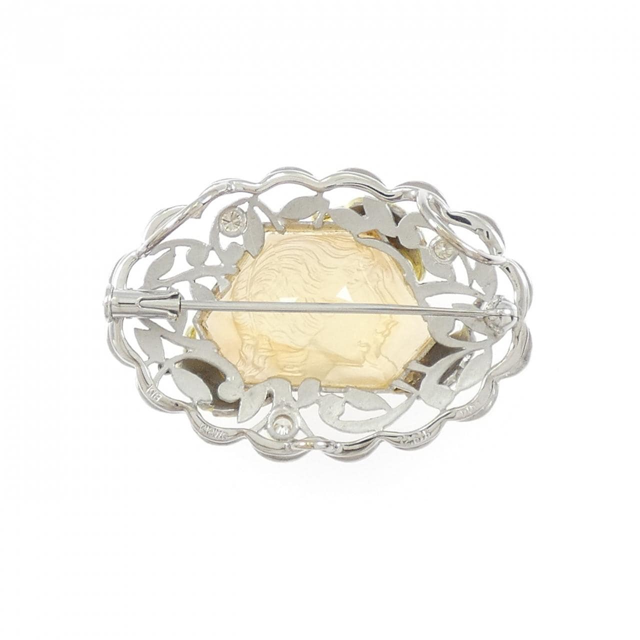 K18WG/K18YG/K14WG シトリン ブローチ 12.615CT