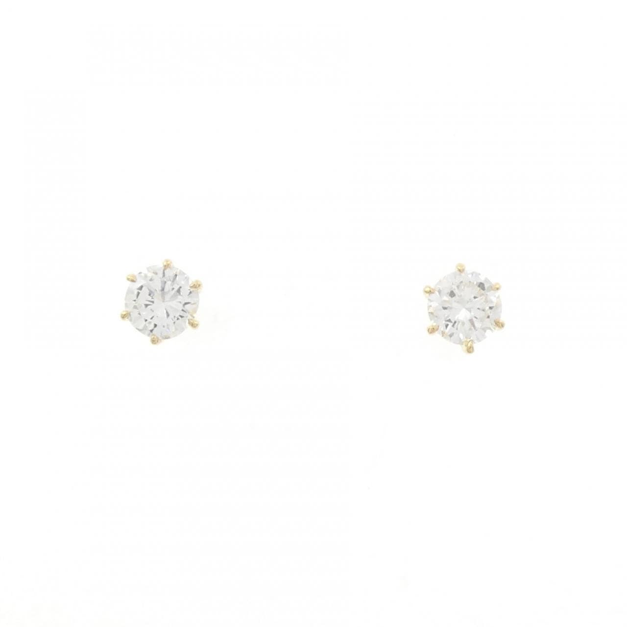 【リメイク】K18YG/ST ダイヤモンド ピアス 0.203CT 0.208CT F SI1 Good