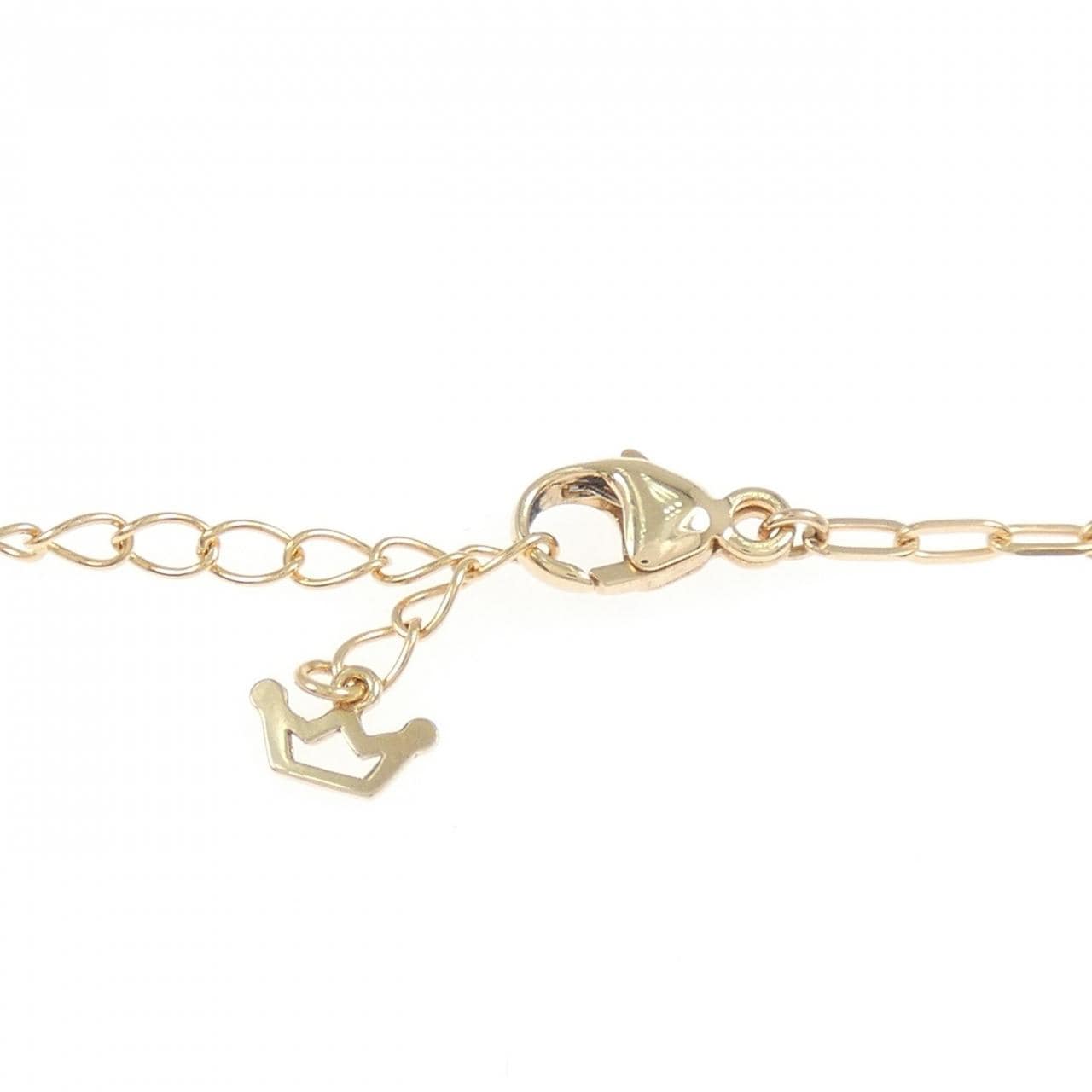 K18PG/K18BG クロス×クラウン ガーネット ネックレス 0.24CT