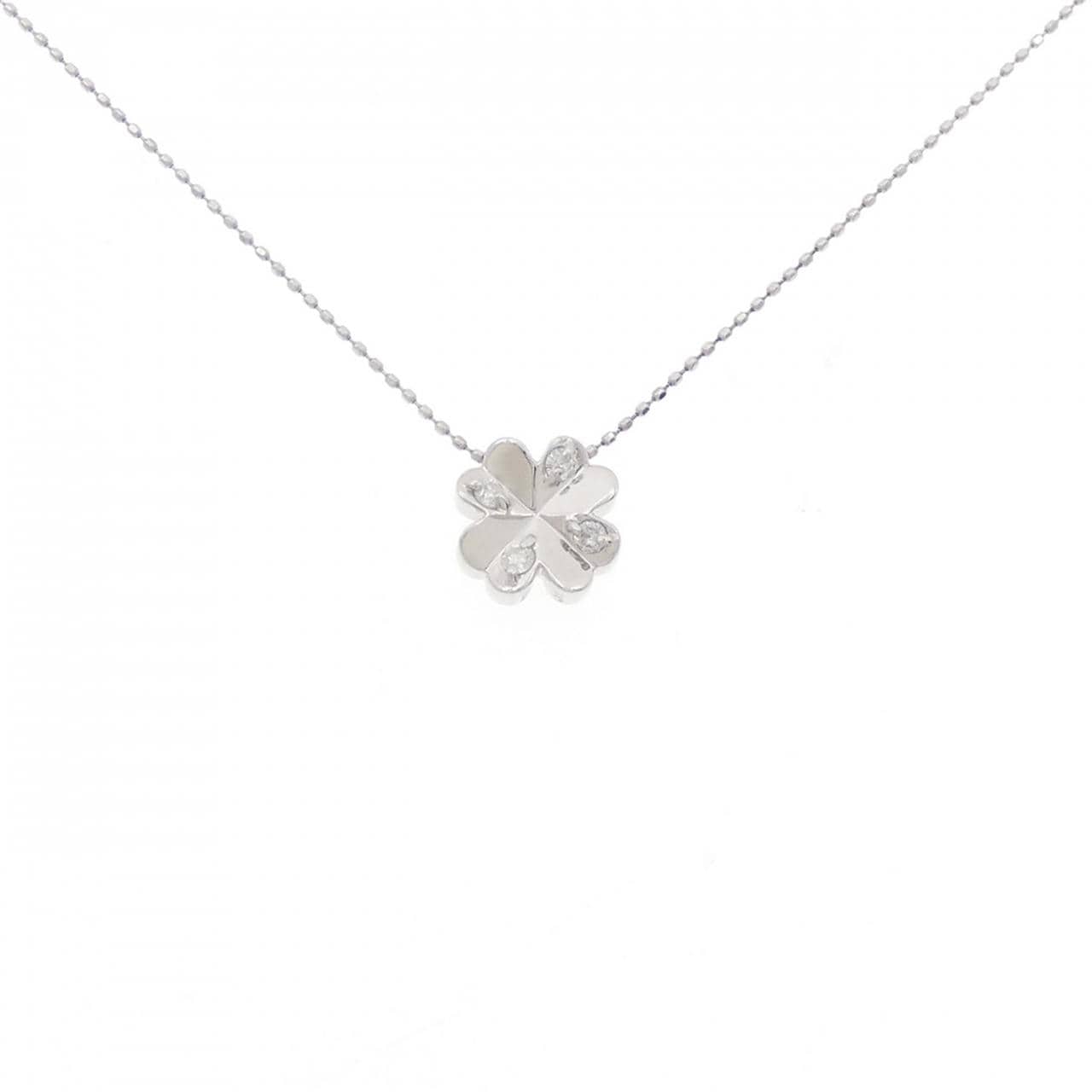 PT900/PT850 クローバー ダイヤモンド ネックレス 0.13CT