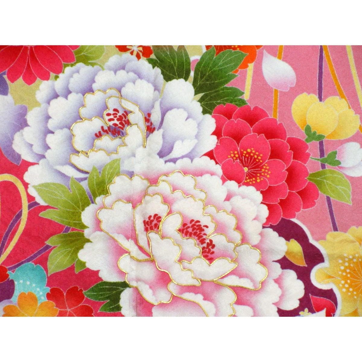 振袖　友禅加工刺繍入り　ボカシ染
