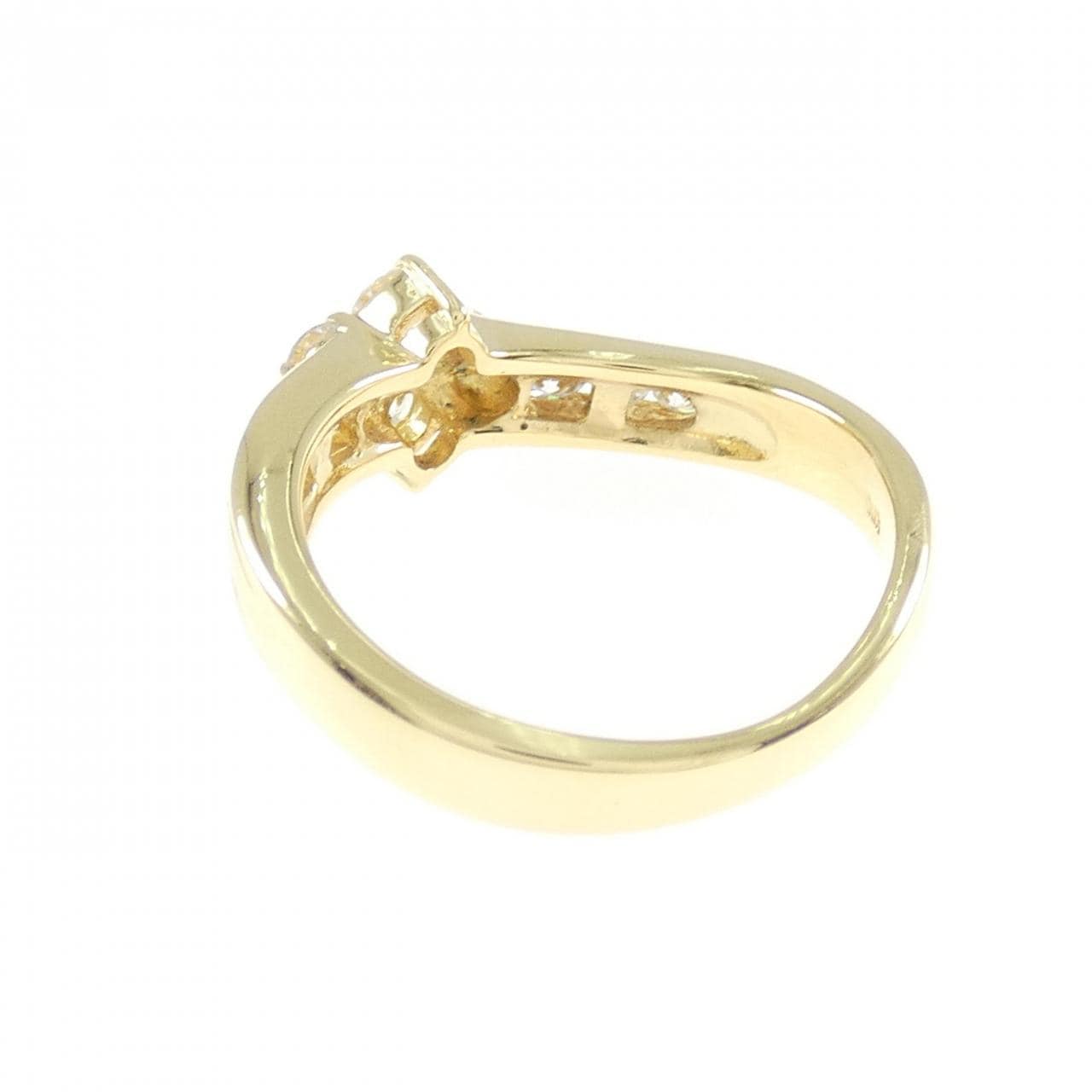 K18YG フラワー ダイヤモンド リング 0.52CT