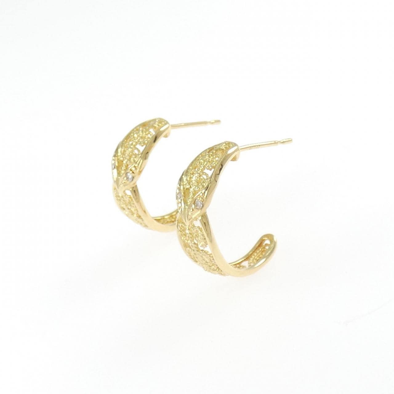 K18YG ダイヤモンド ピアス 0.02CT