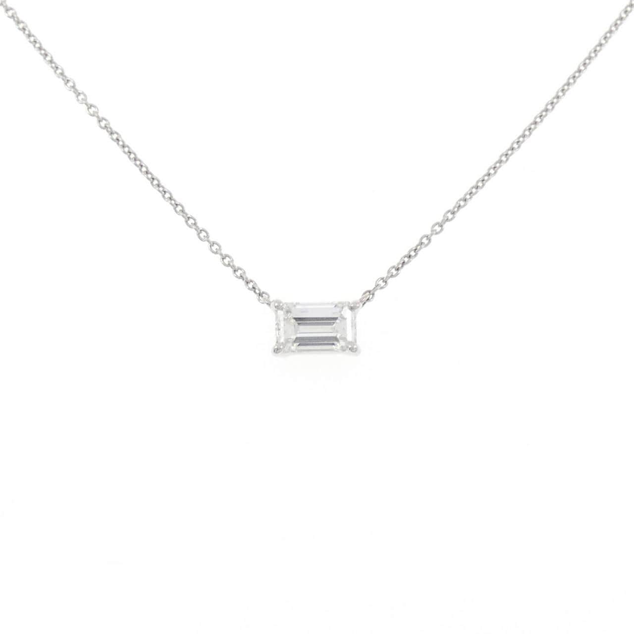 【リメイク】PT900/PT850 ダイヤモンド ネックレス 0.530CT G VS1 エメラルドカット