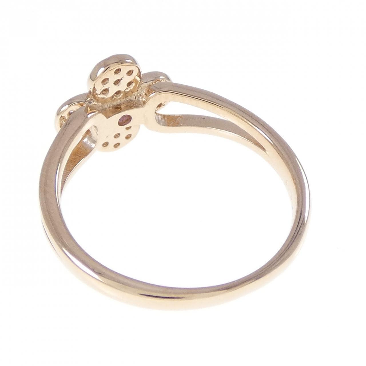 K18PG フラワー サファイヤ リング 0.08CT