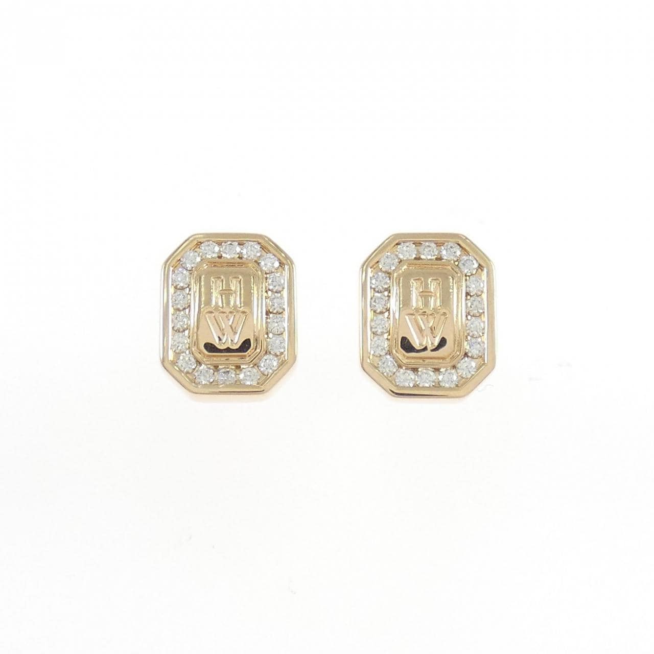 ハリーウィンストン HWロゴ ピアス