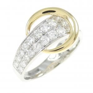 PT900/K18YG ダイヤモンド リング 0.65CT