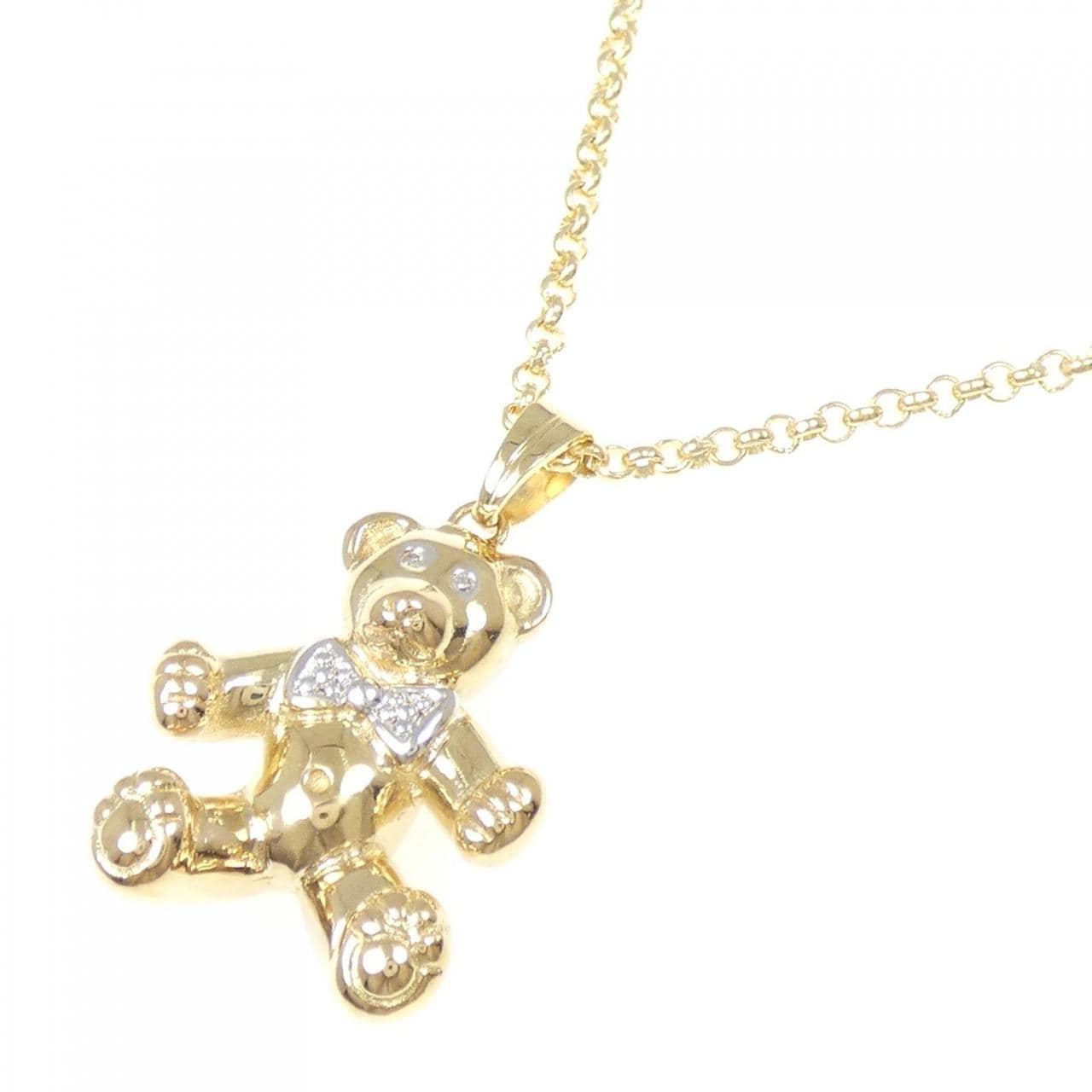 750YG/750WG/K18 ベア ダイヤモンド ネックレス 0.01CT