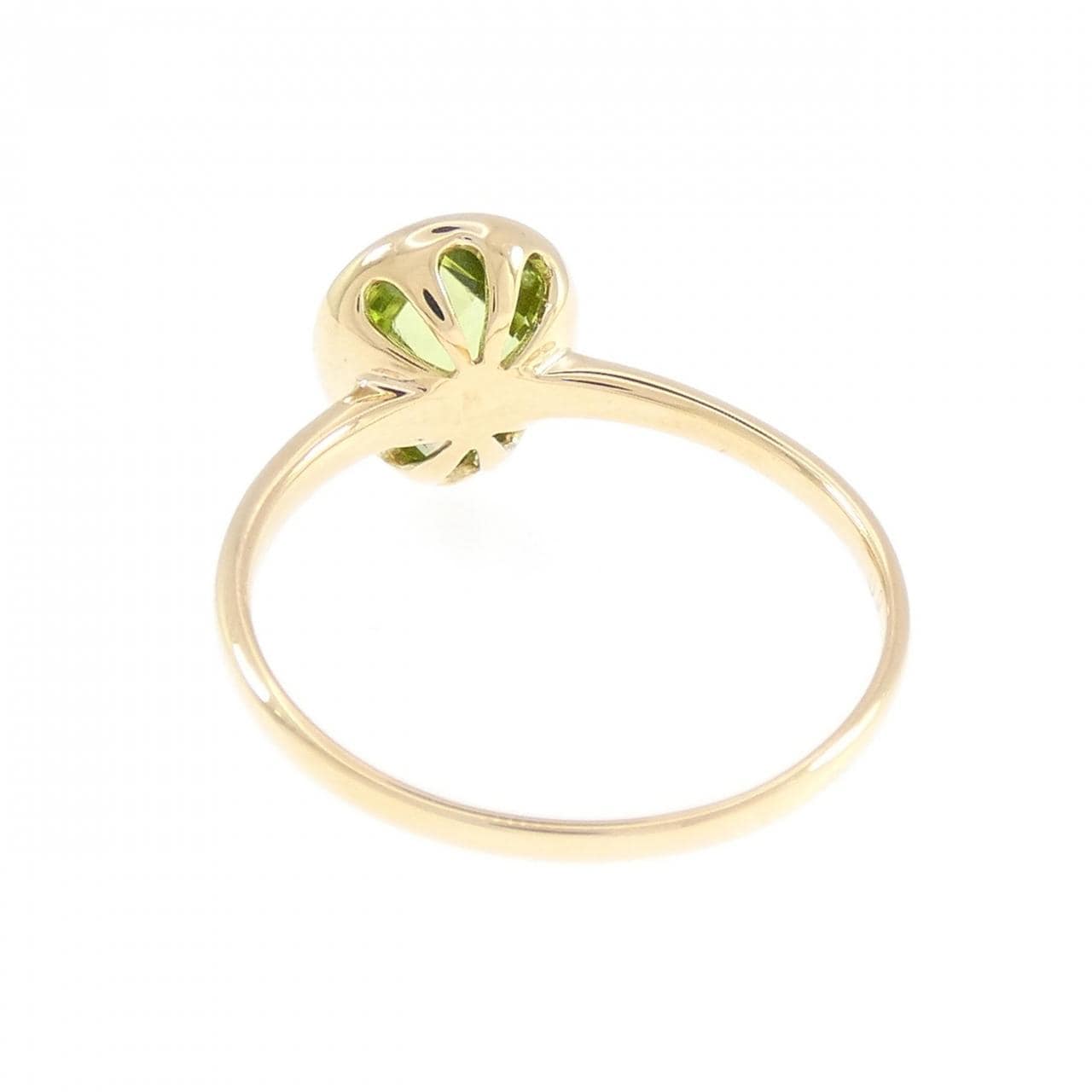 K18YG ペリドット リング 1.60CT