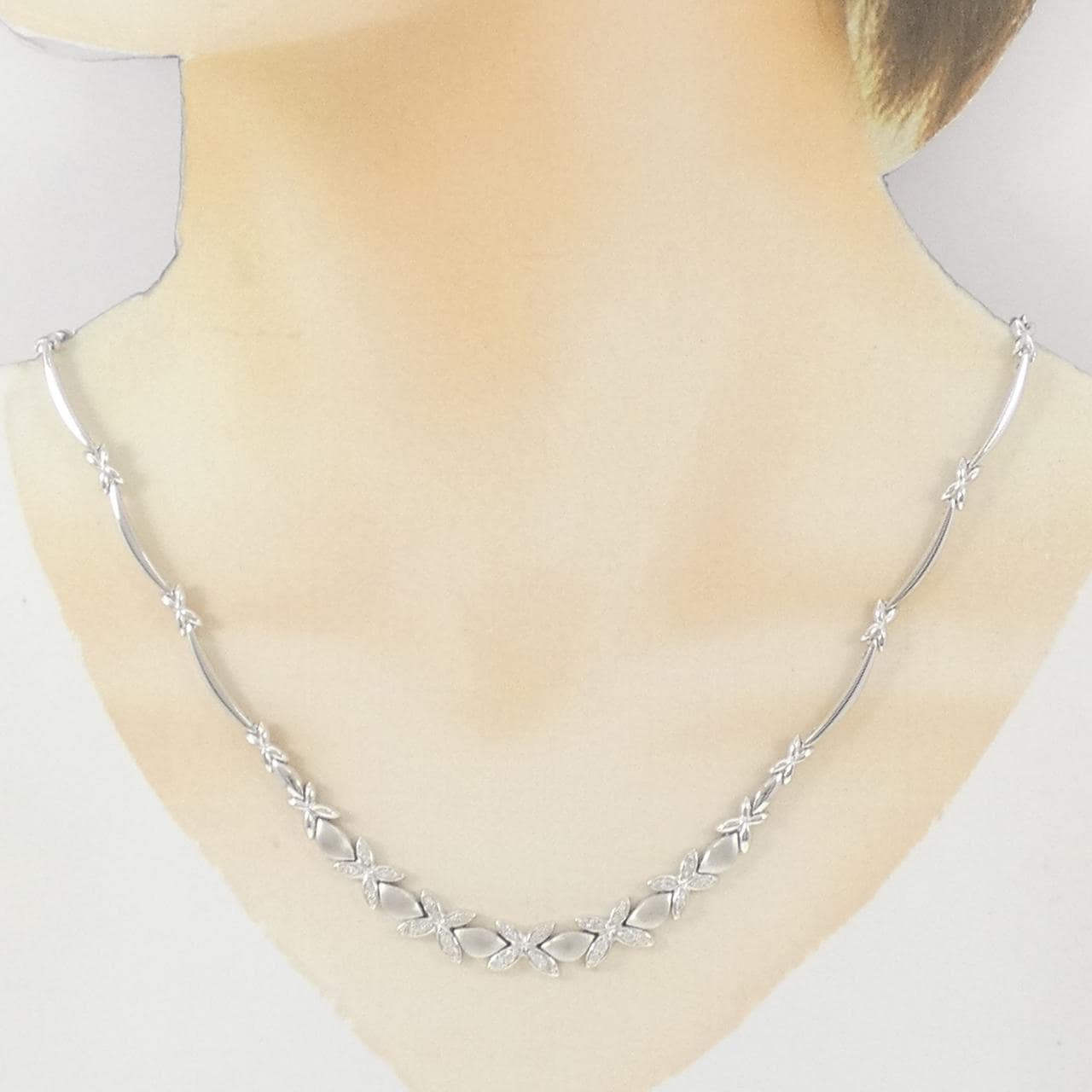 K14WG ダイヤモンド ネックレス 0.43CT