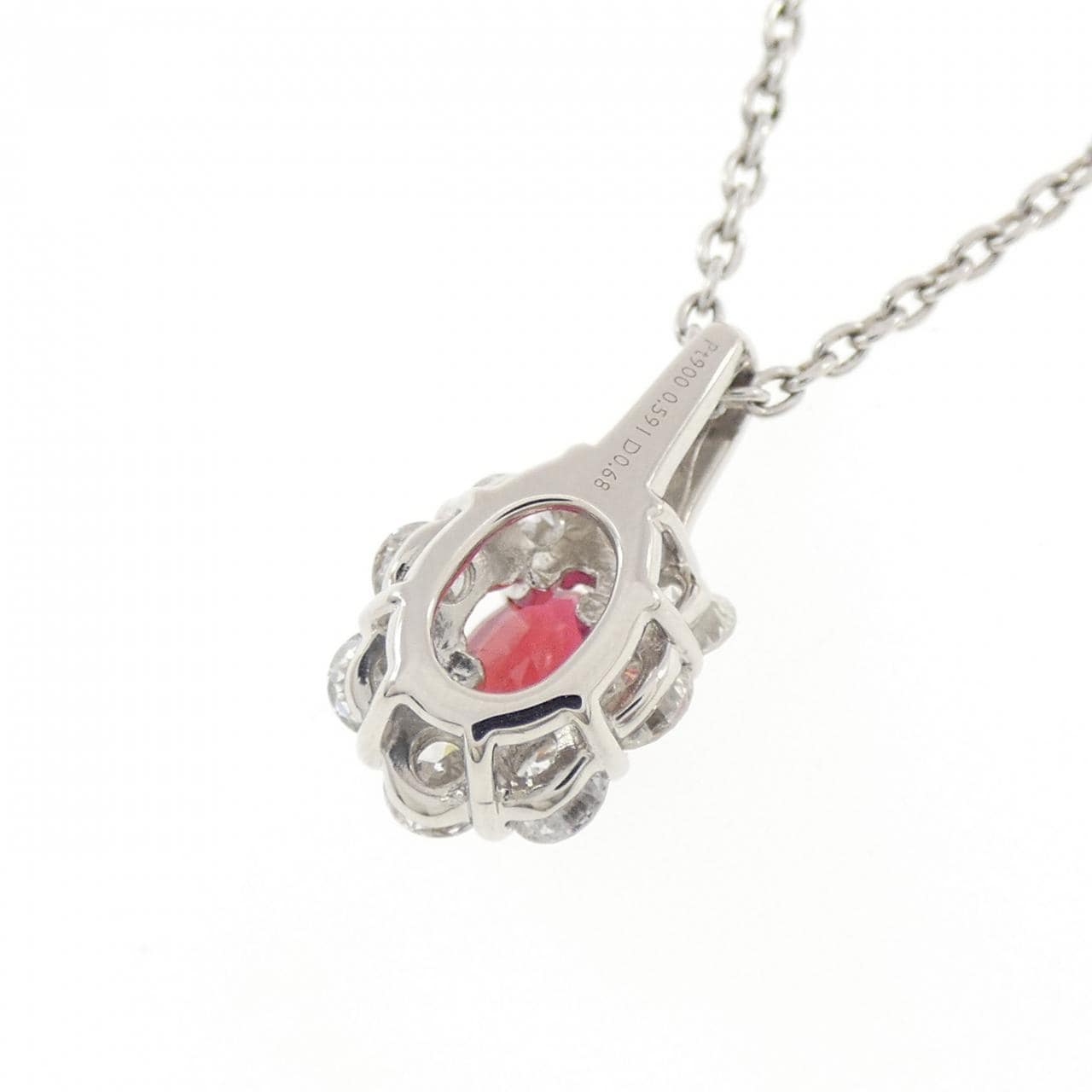 PT900/PT850 ルビー ネックレス 0.591CT