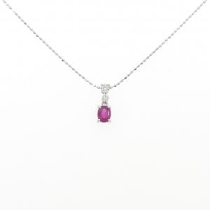 K18WG ルビー ネックレス 0.38CT