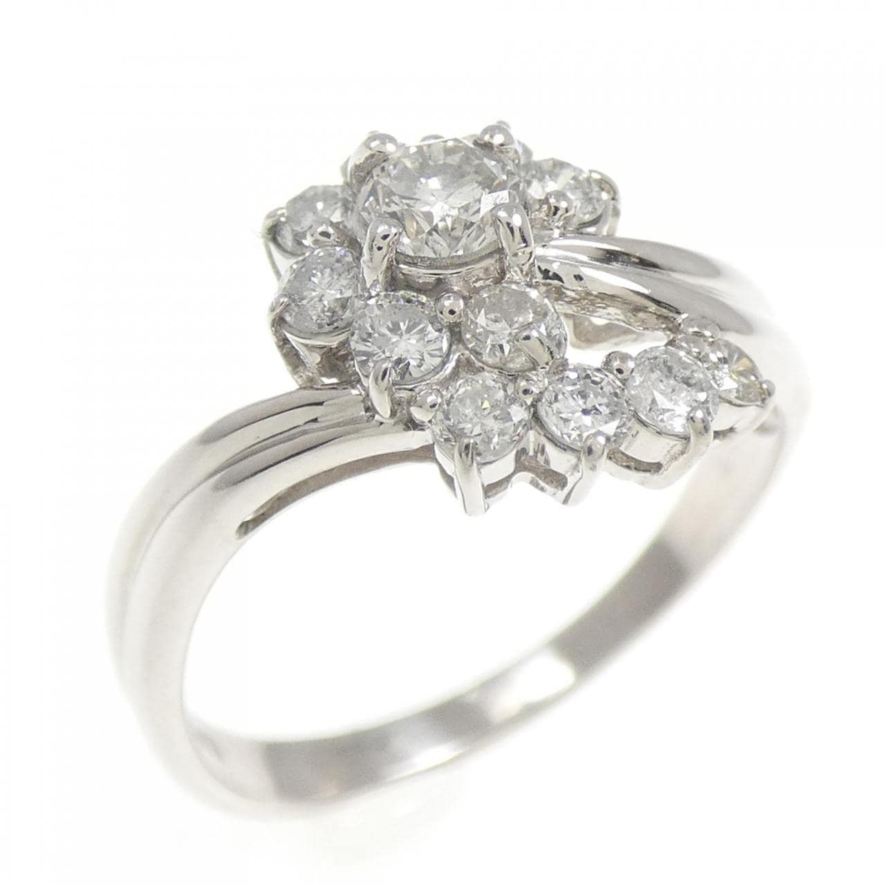 PT900 フラワー ダイヤモンド リング 0.50CT