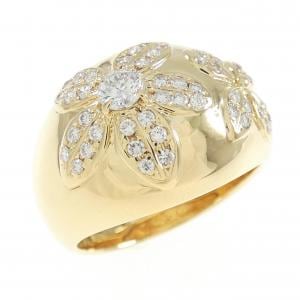 K18YG フラワー ダイヤモンド リング 0.14CT