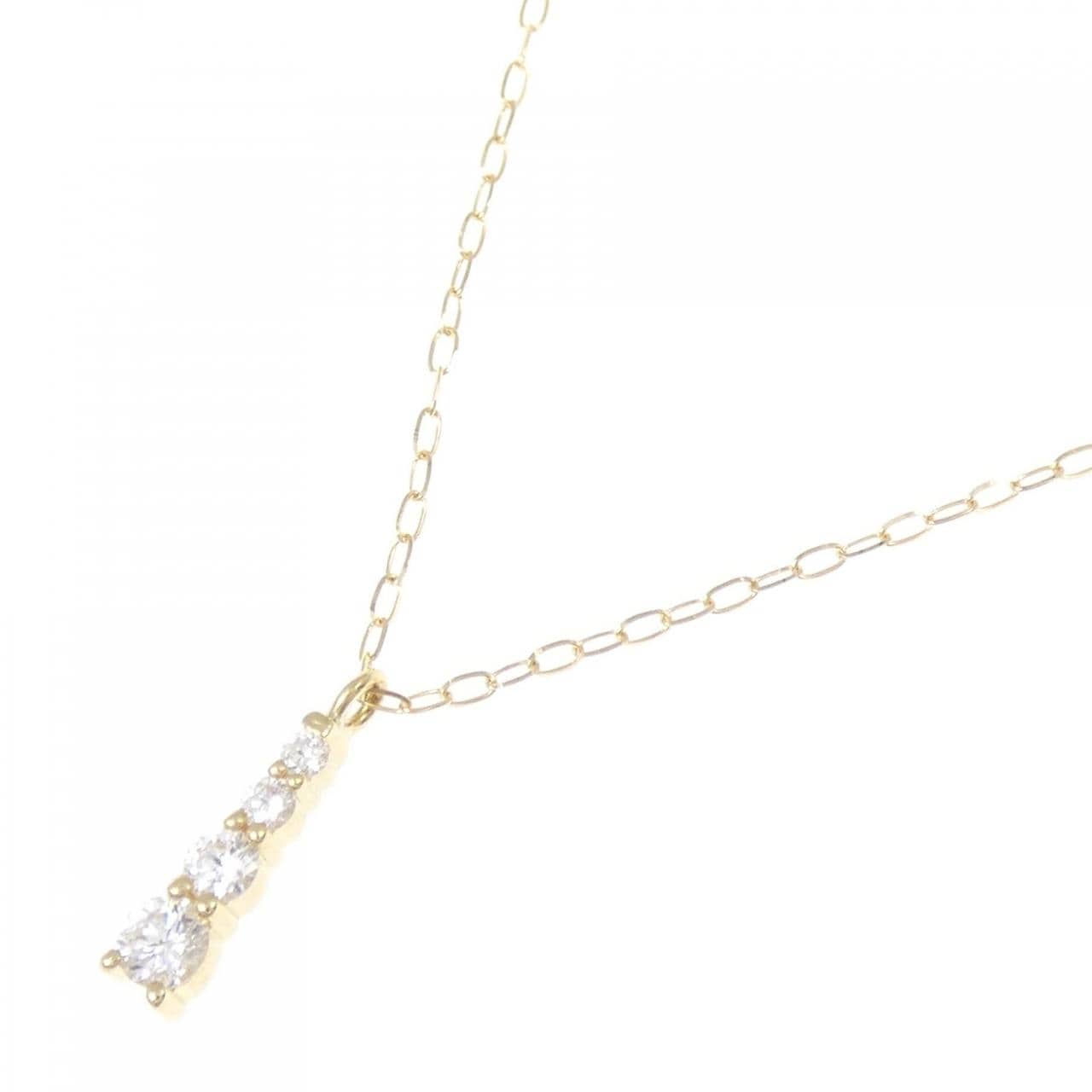 750YG/K18YG ダイヤモンド ネックレス 0.13CT