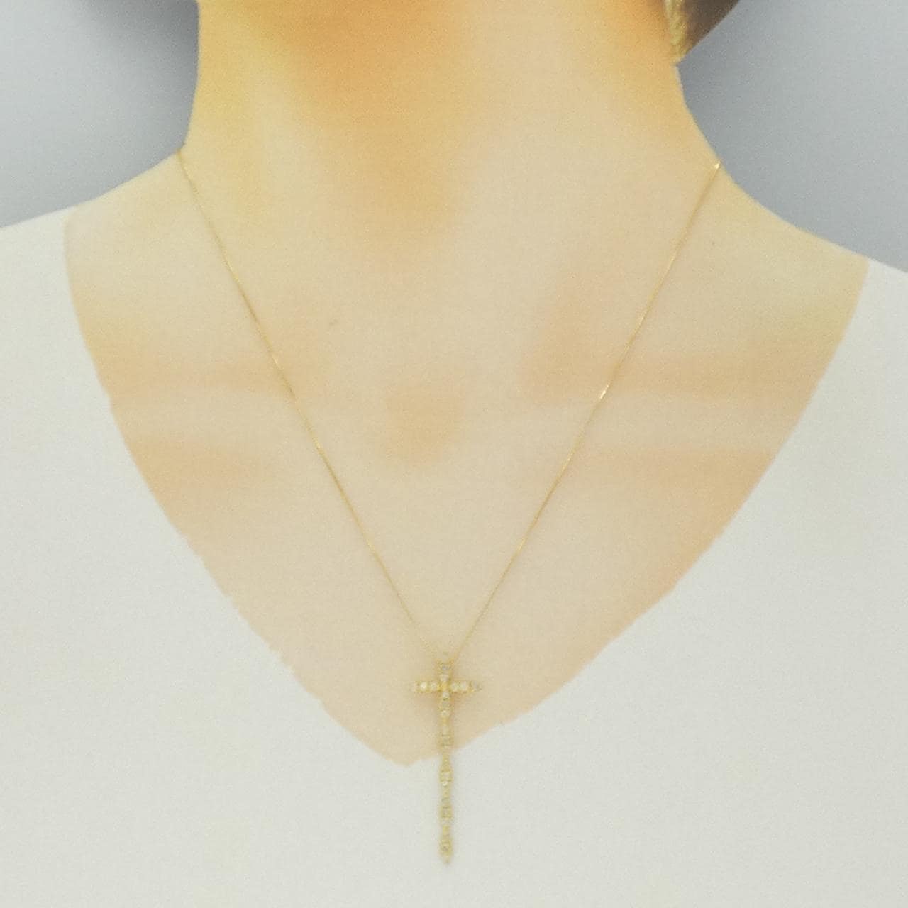 K18YG クロス ダイヤモンド ネックレス 0.50CT