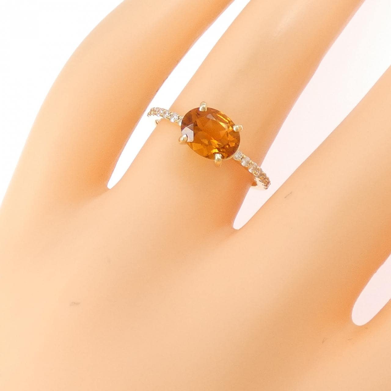 K18YG シトリン リング 1.210CT