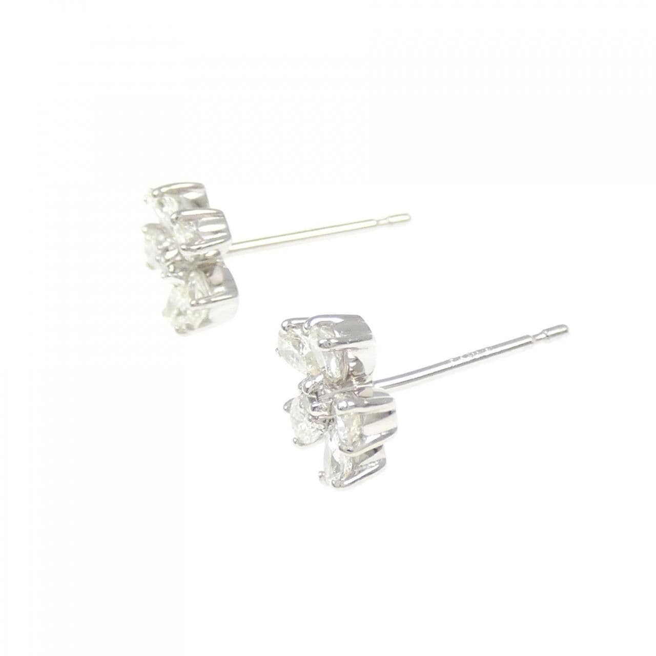 PT900 フラワー ダイヤモンド ピアス 0.50CT