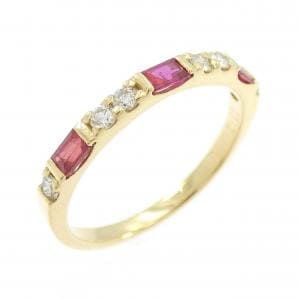 K18YG ルビー リング 0.24CT