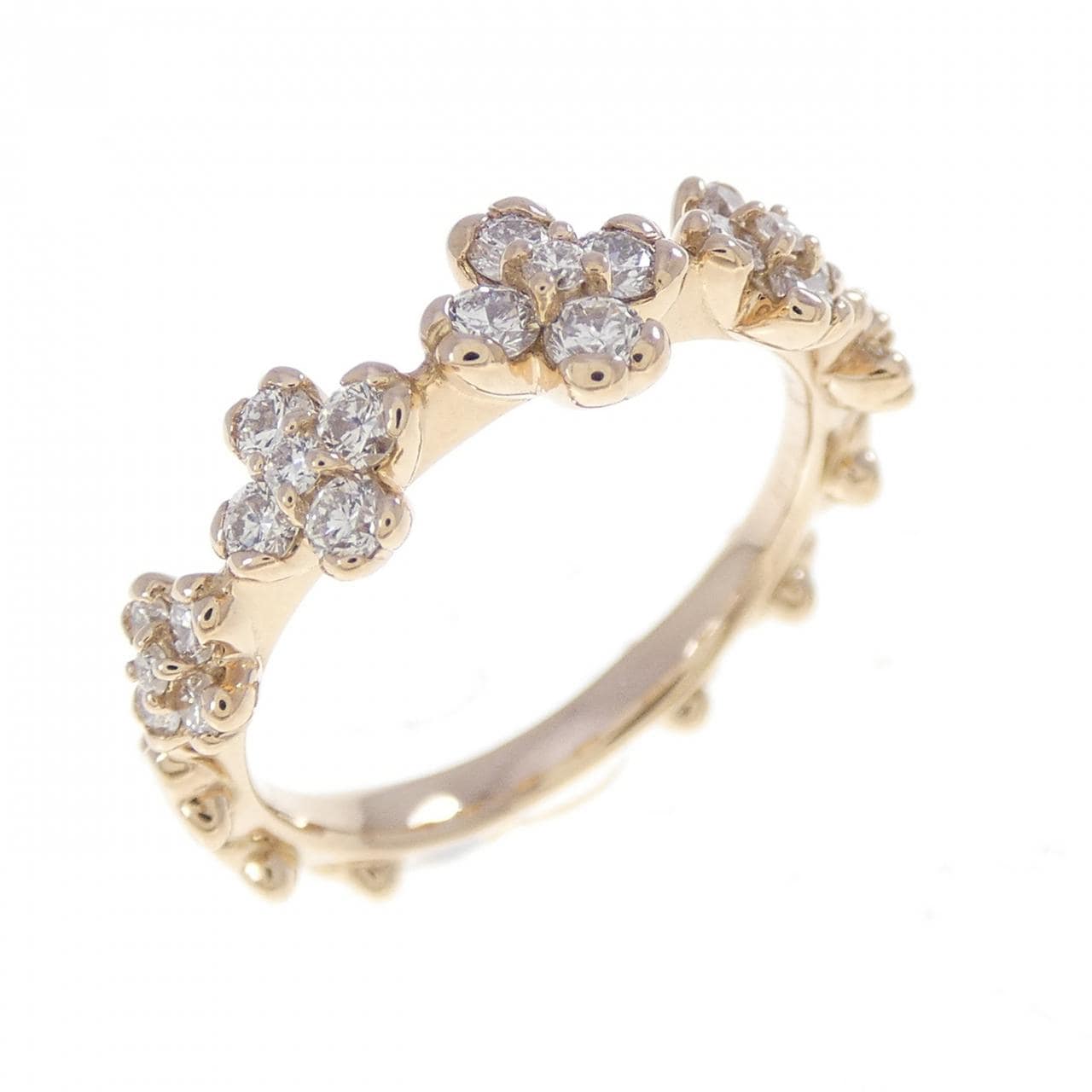 K18PG フラワー ダイヤモンド リング 0.48CT