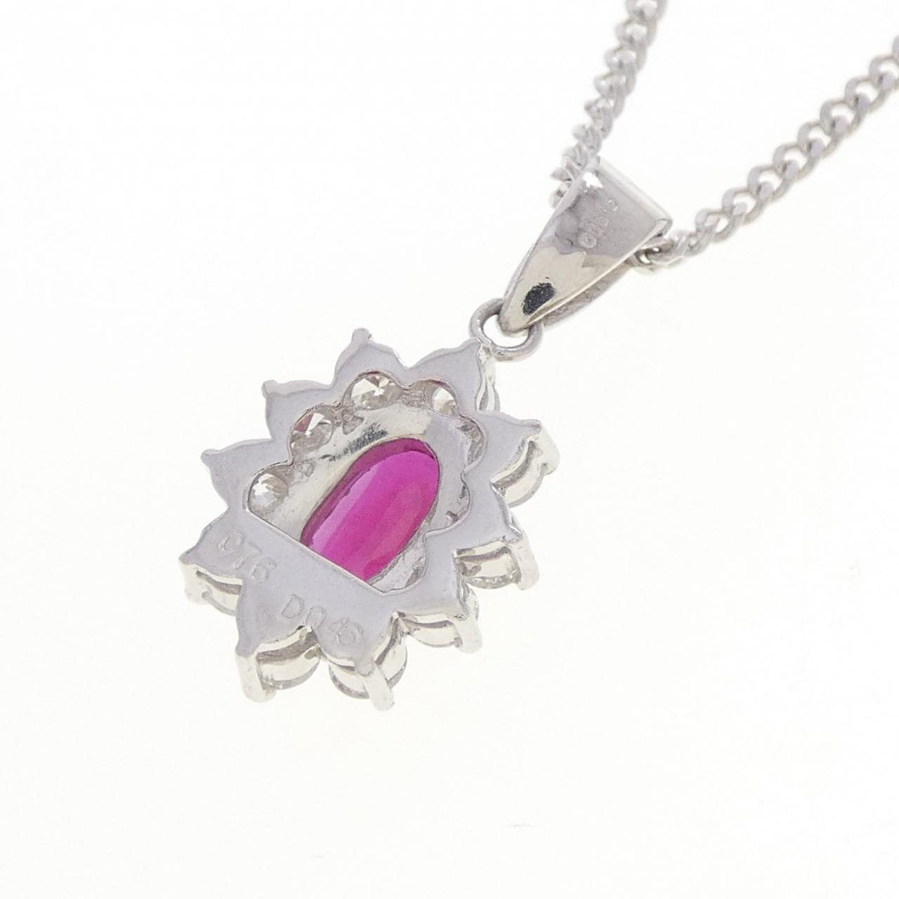 PT900/PT850 ルビー ネックレス 0.76CT