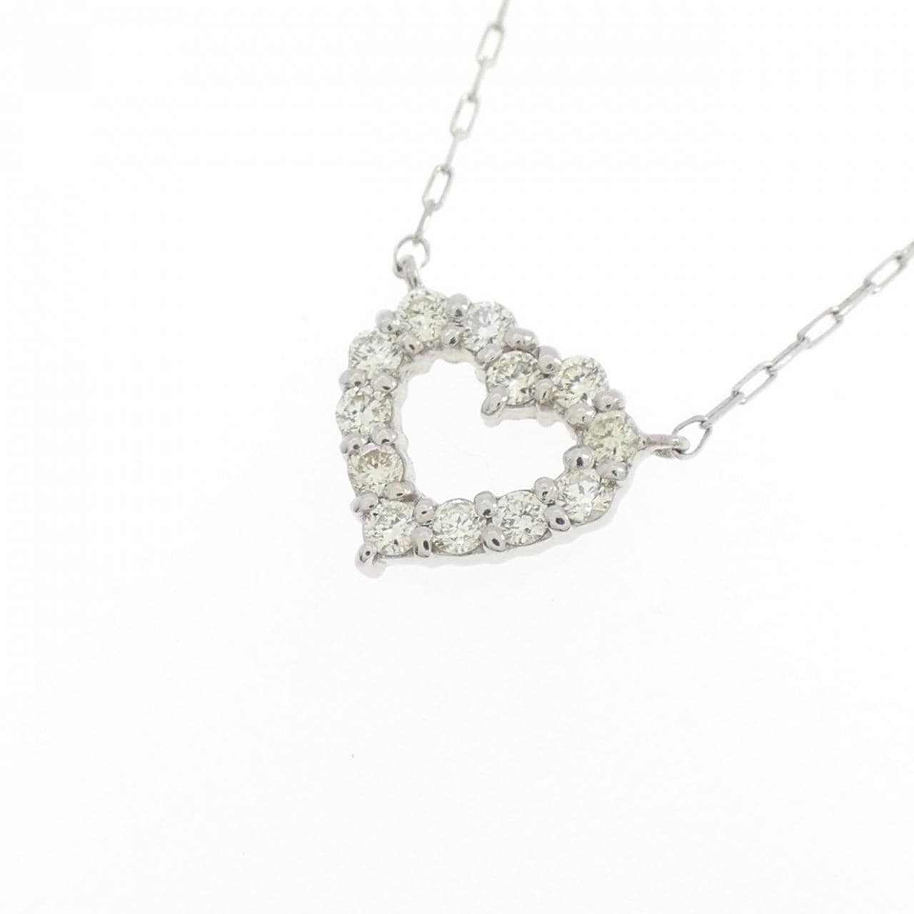 【新品】PT900 ハート ダイヤモンド ネックレス 0.10CT