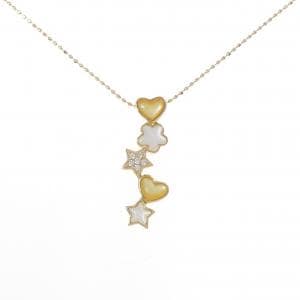K18YG ハート×スター マザーオブパール ネックレス