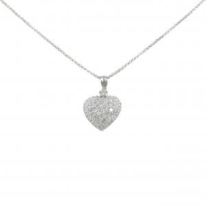 PT900/PT850 パヴェ ハート ダイヤモンド ネックレス 2.00CT